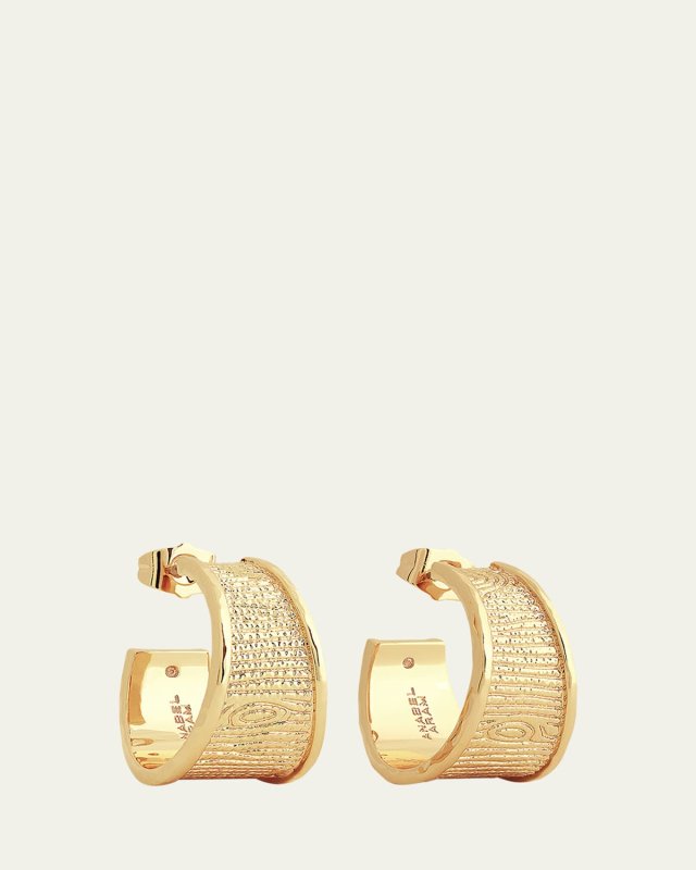 Enchanted Forest Bark Hoop Earrings